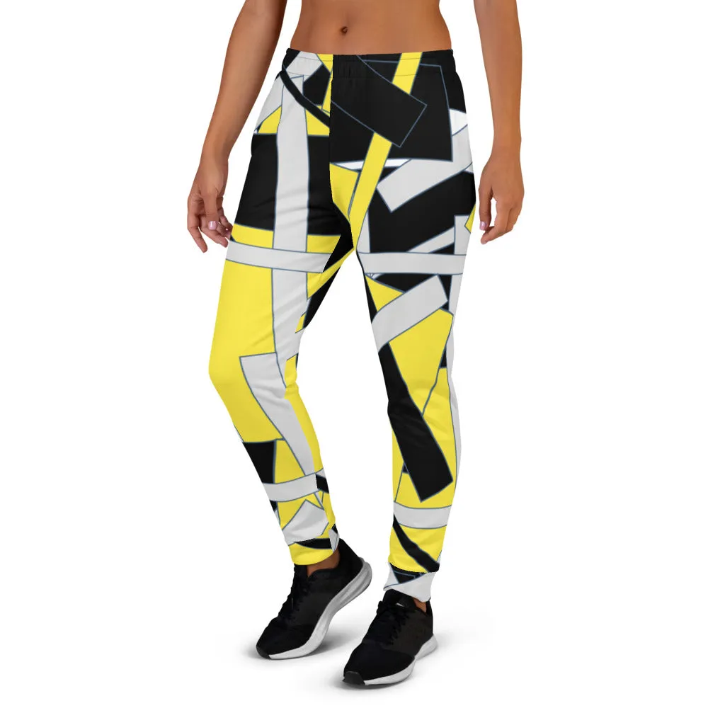Yellow Geometric Women's Joggers